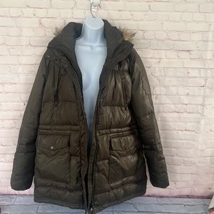 Lauren Ralph Lauren green parka hoodie down coat jacket size XL